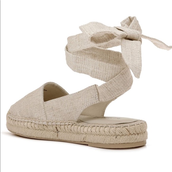 Natural Ankle Wrap Loafer Flats - Picture 2 of 2